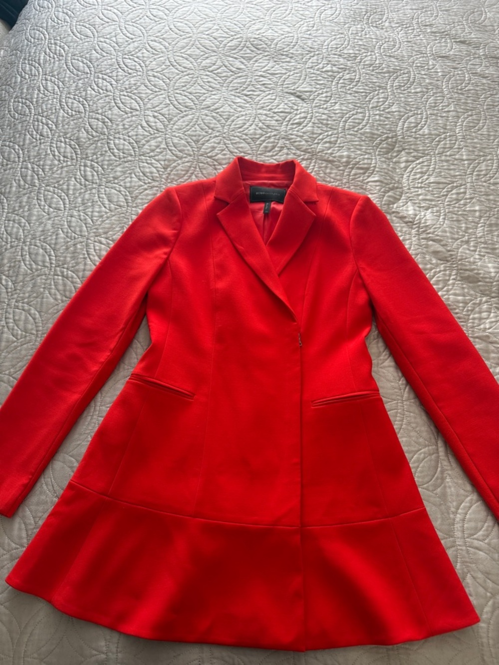 BCBGMaxAzria Bright Red Fit-and-Flare Mini Dress Coat